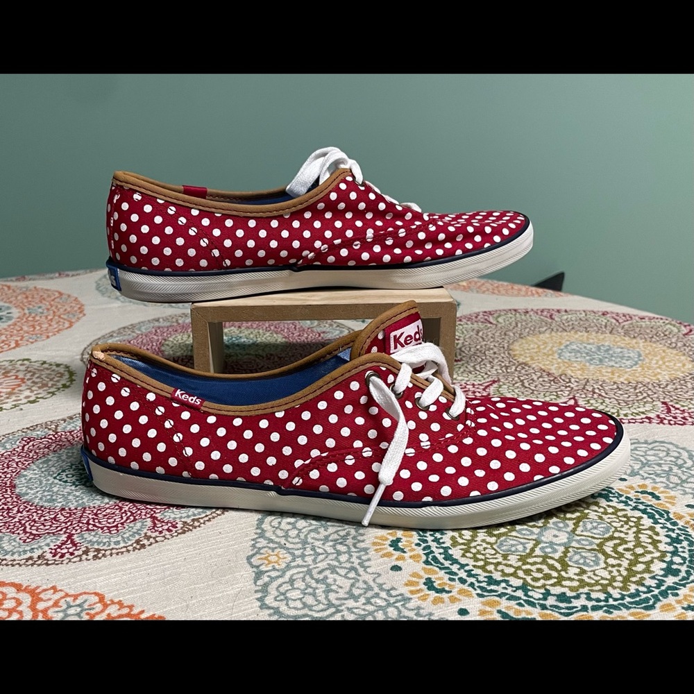 Keds Red & White Polka Dot Sneakers Size 9.5
